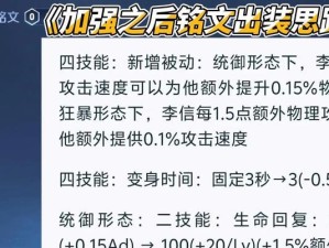 李信出装攻略（掌握出装顺序，成为巅峰玩家）